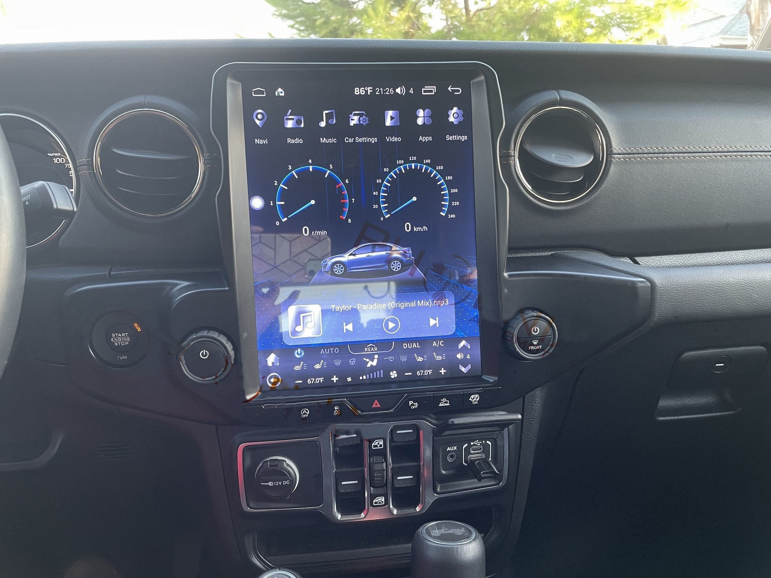 Jeep Gladiator 2020-2021 | Tesla-style Apple Carplay Screen - Image 3